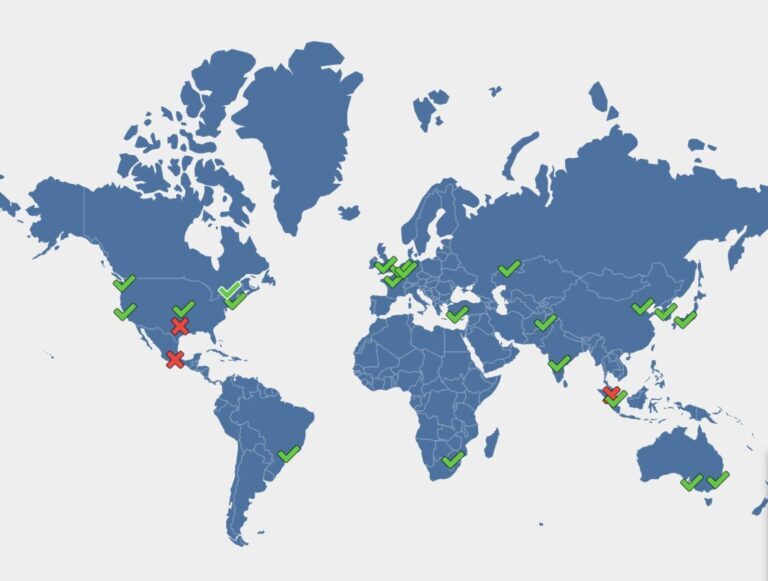 DNS Propagation map showing Dallas unresponsive.